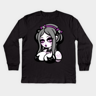 GOTH GIRL - KITTY BRA Kids Long Sleeve T-Shirt